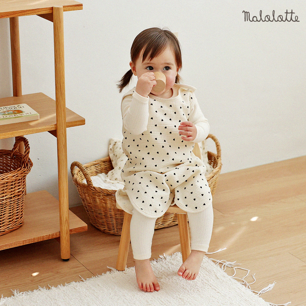 마롤로뜨 아기 수면조끼 러블리 하트 신생아 여름 요루거즈 유아 잠옷 - 상세 이미지 3