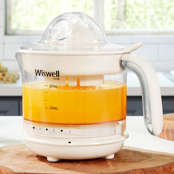 위즈웰 전자동 착즙기 원액기 레몬 스퀴저 쥬서기 녹즙기 과일 오렌지 WJ400