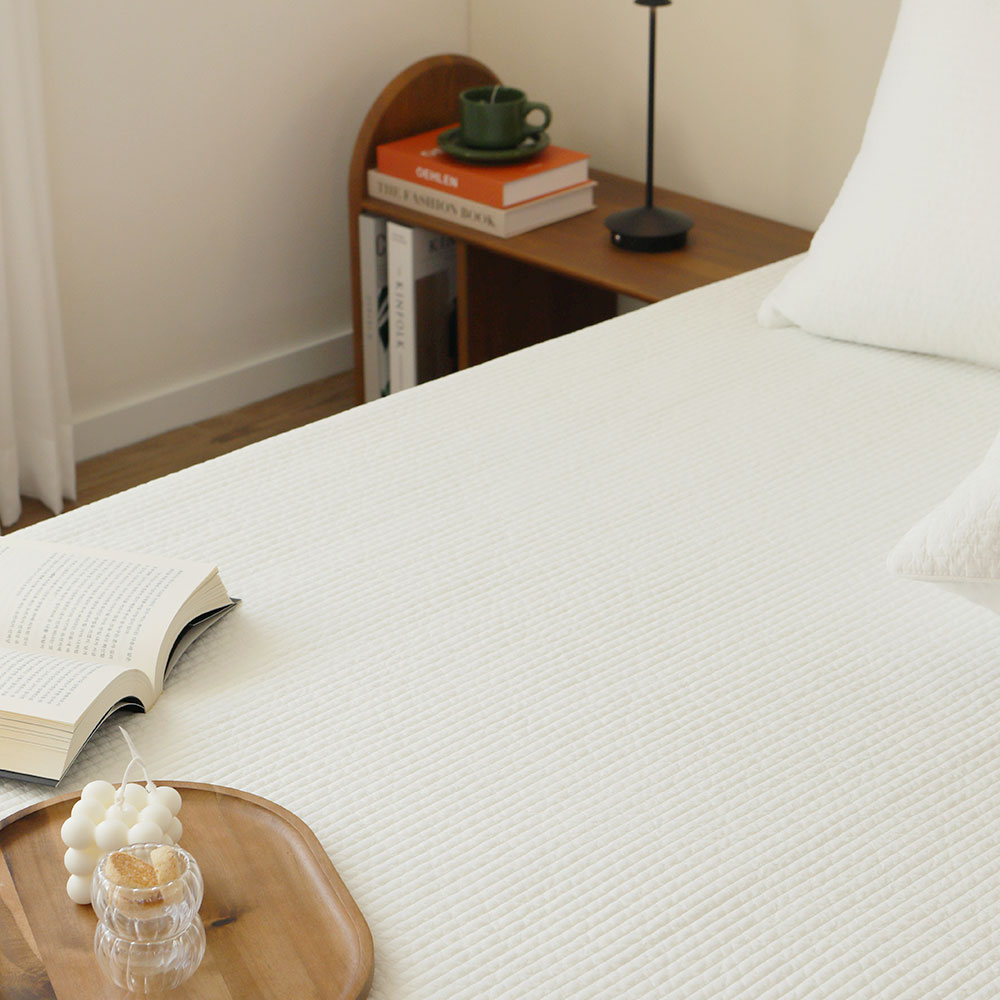 모달 순면 피그먼트 침대고정패드 SS 데이라인 화이트