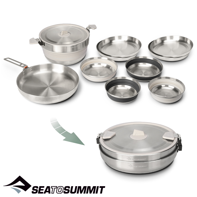 씨투써밋 디투어 팟 5리터 접이식 코펠, 팬 세트(5종 10개) 실리콘 접이식 코펠