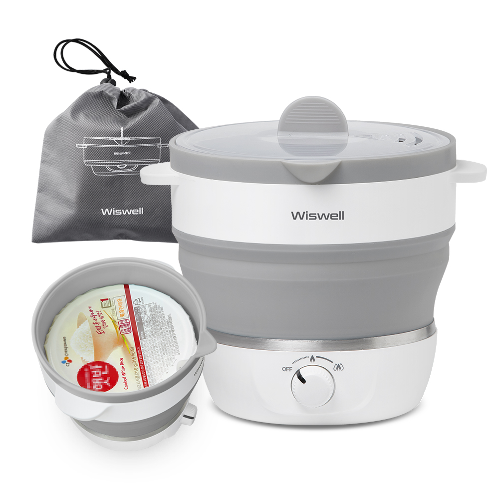 위즈웰 접이식 전기포트 냄비 캠핑 주전자 라면 햇반 멀티 해외 휴대용 여행용 WK3616