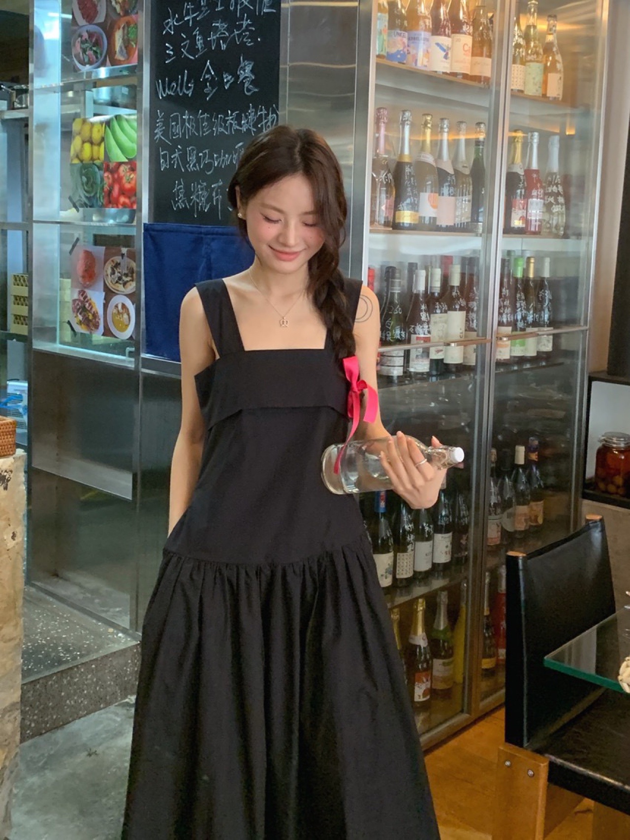 솔드 셔링 여름 루즈핏 슬리브리스 레이어드 휴양지룩 플레어 A라인 롱원피스(3color) - 상세 이미지 2