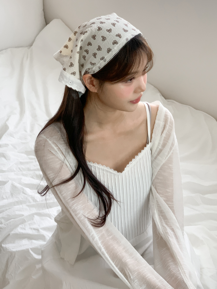 레일라 리본 패턴 레이스 헤어두건 2color 상세 이미지 23