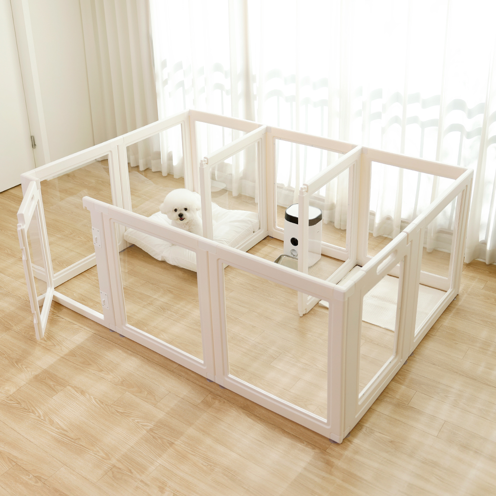 펫쭈 확장형 펫룸 투명 강아지 울타리 펜스 펫도어 10p 세트