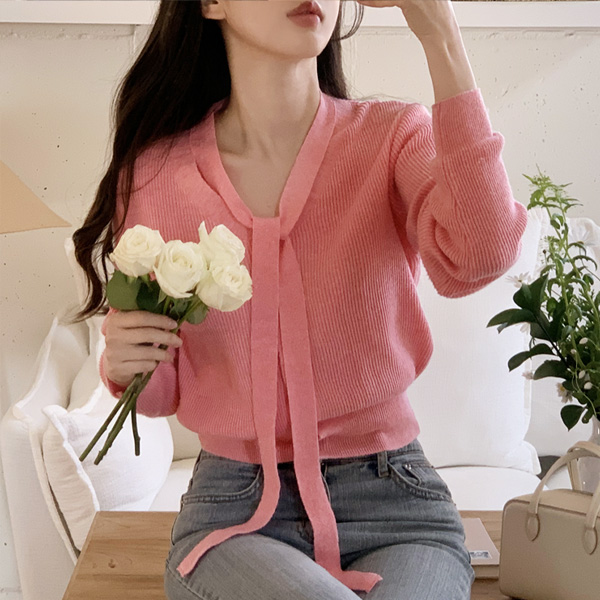 웰러 스카프 타이 니트 가디건 cd3074