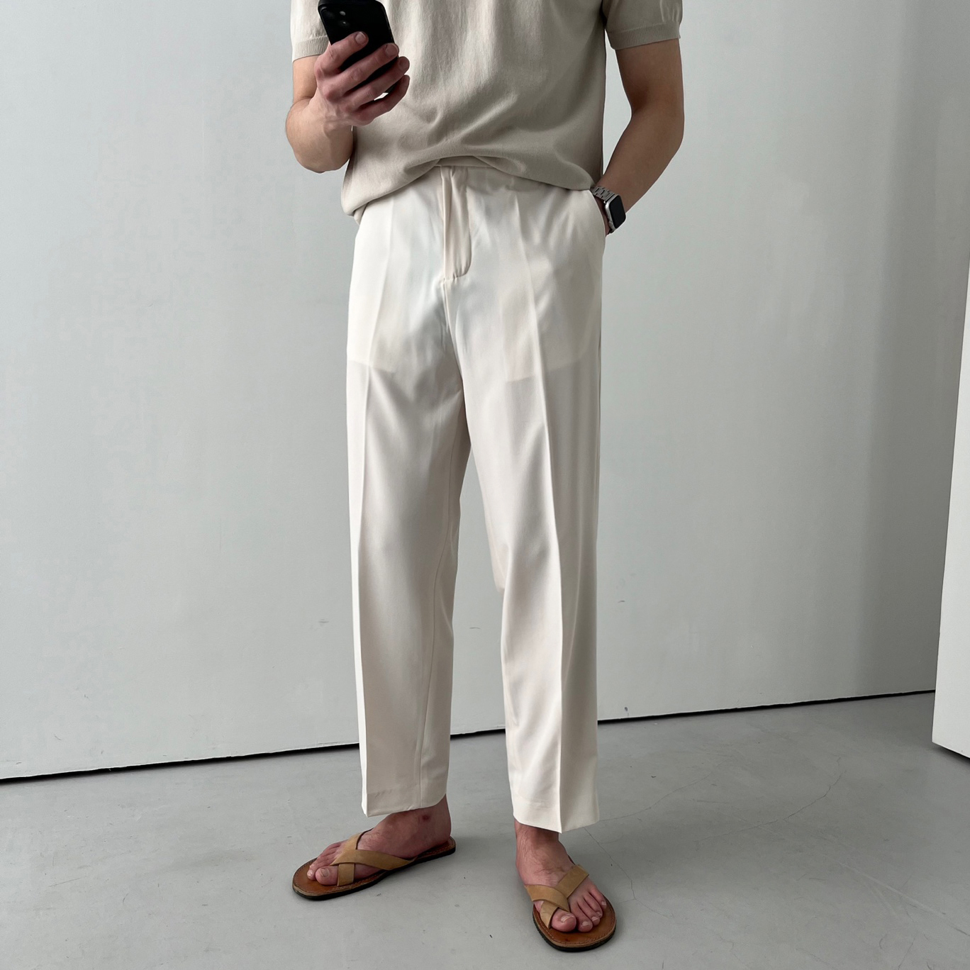 테이퍼드슬랙스 남자여름슬랙스 냉장고바지 - 상세 이미지 2