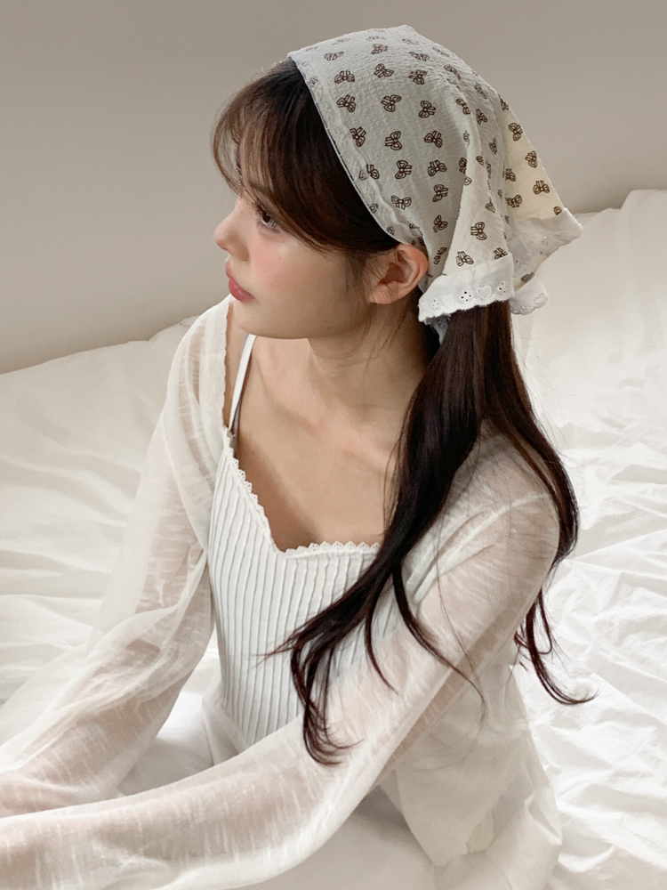 레일라 리본 패턴 레이스 헤어두건 2color 상세 이미지 24