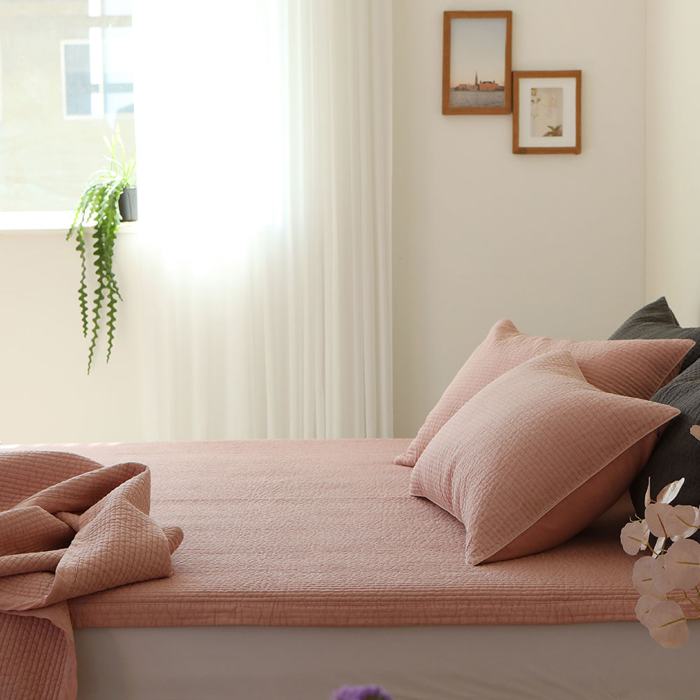 모달 순면 피그먼트 침대고정패드 SS 데이라인 화이트