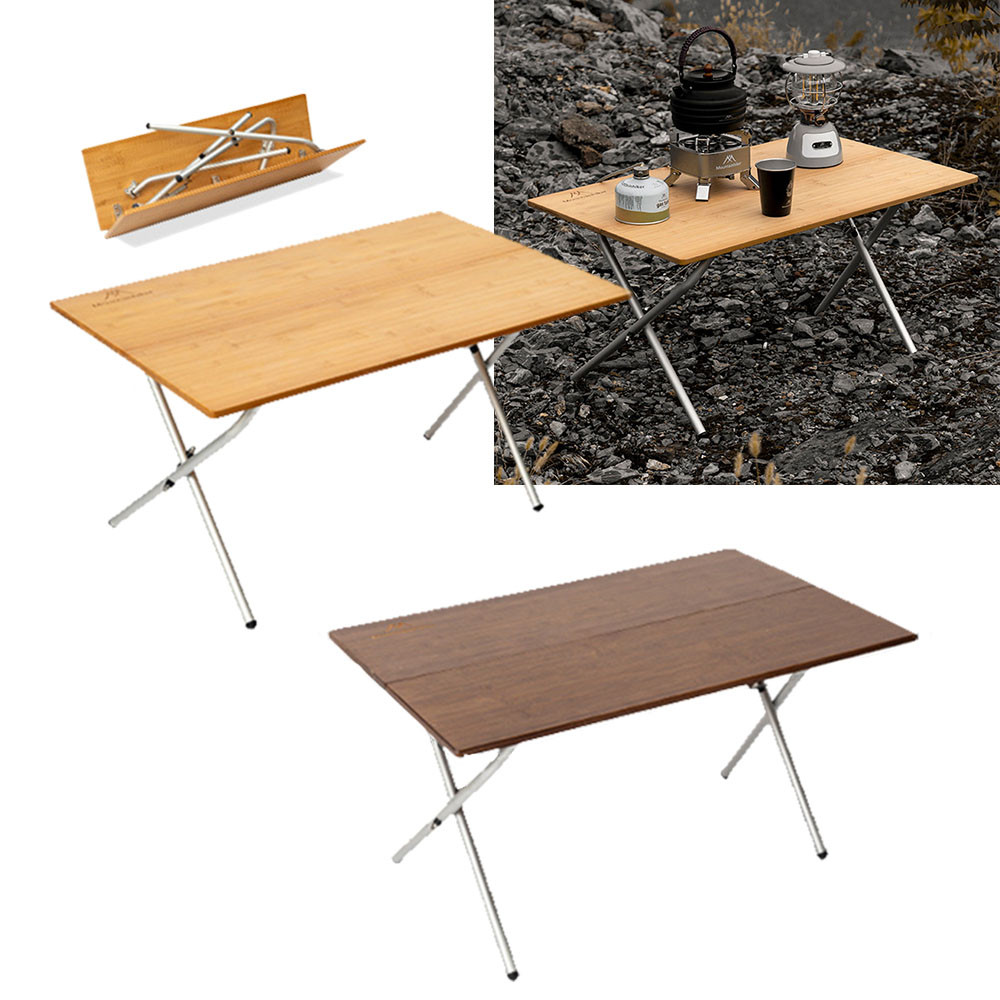 캠핑 원액션 테이블 뱀부 원목 우드 마운틴하이커