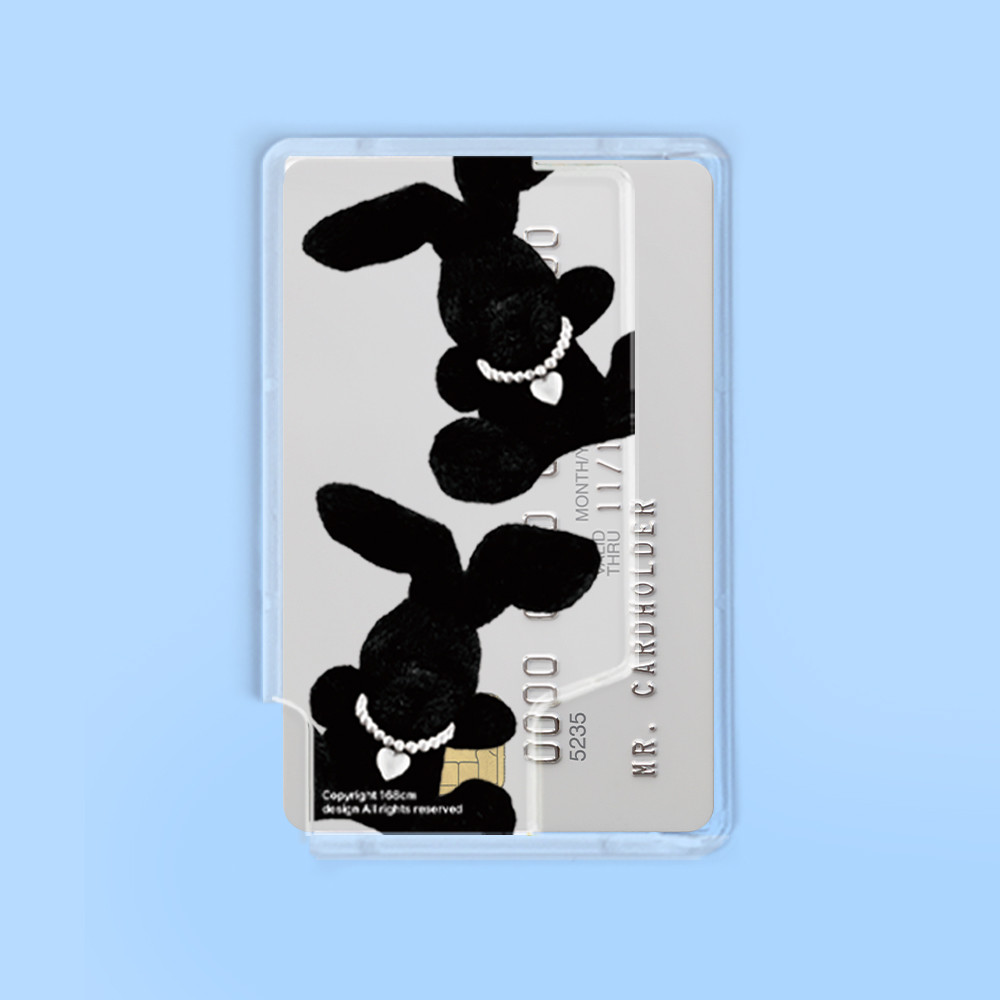 아이폰 맥세이프 카드지갑 투명 이지홀 블랙 래빗 - 상세 이미지 3
