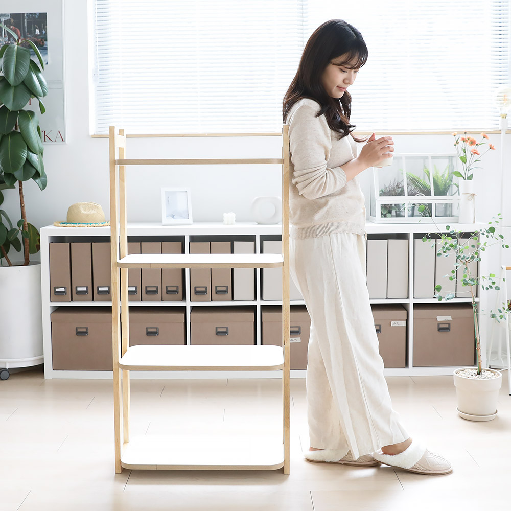 린백토리 LTG284J 낮은 미니 원목 4단 조립식 거실 책장 DIY 600