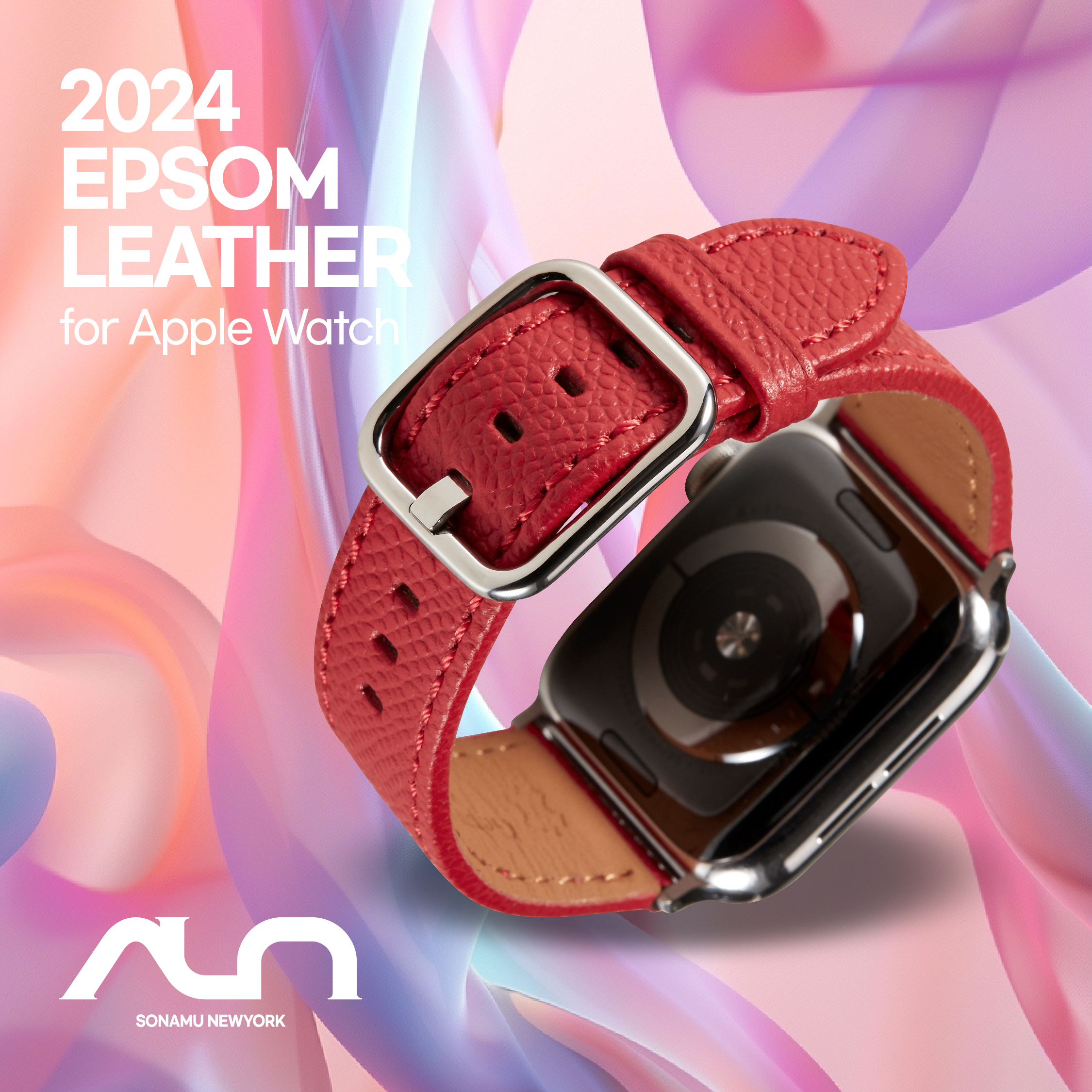 소나무뉴욕 애플워치10 외 모든기종 호환 가죽 밴드 스트랩 시계줄 / 앱송 가죽+스퀘어버클