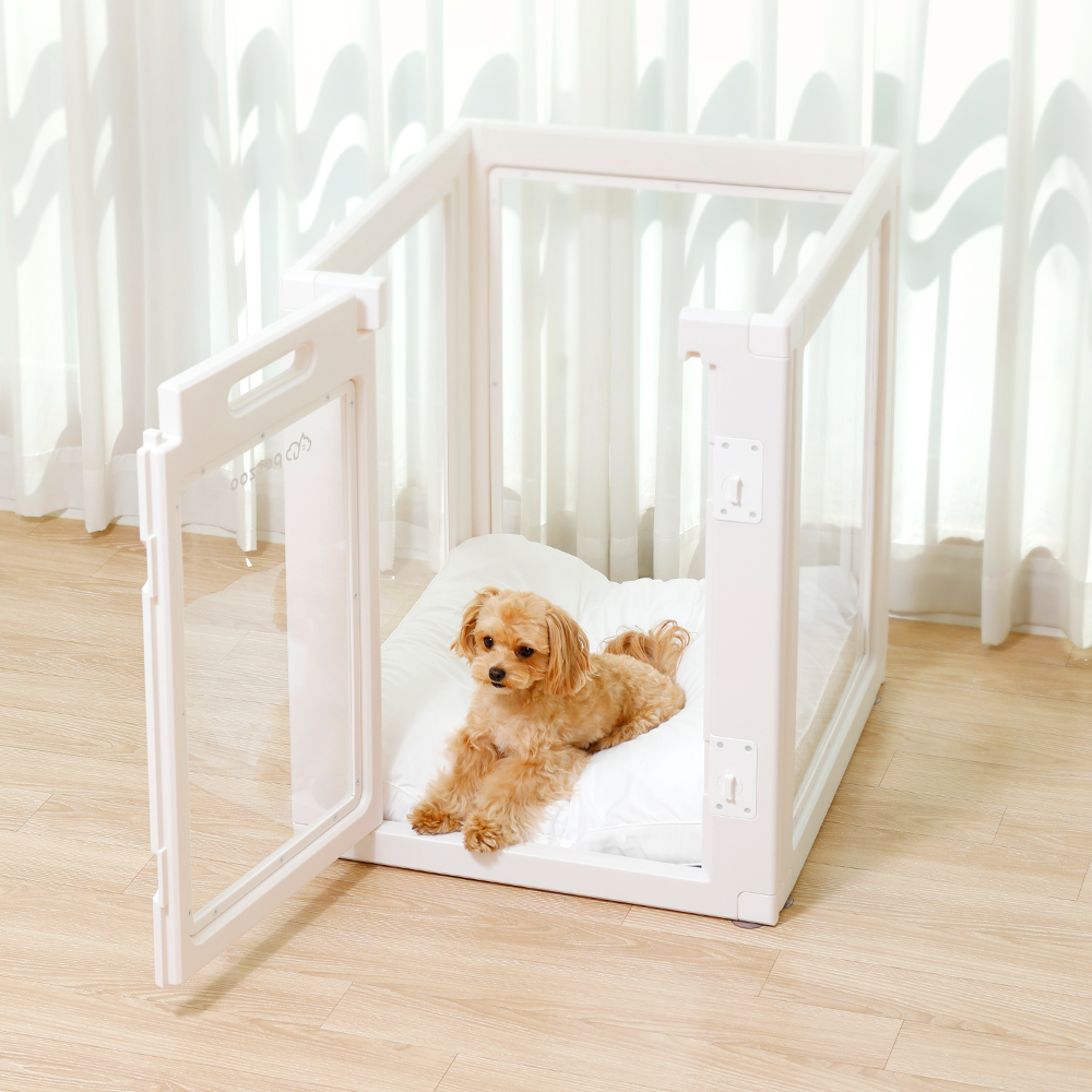 펫쭈 확장형 펫룸 강아지 울타리 펜스 투명 펫도어 4p 세트