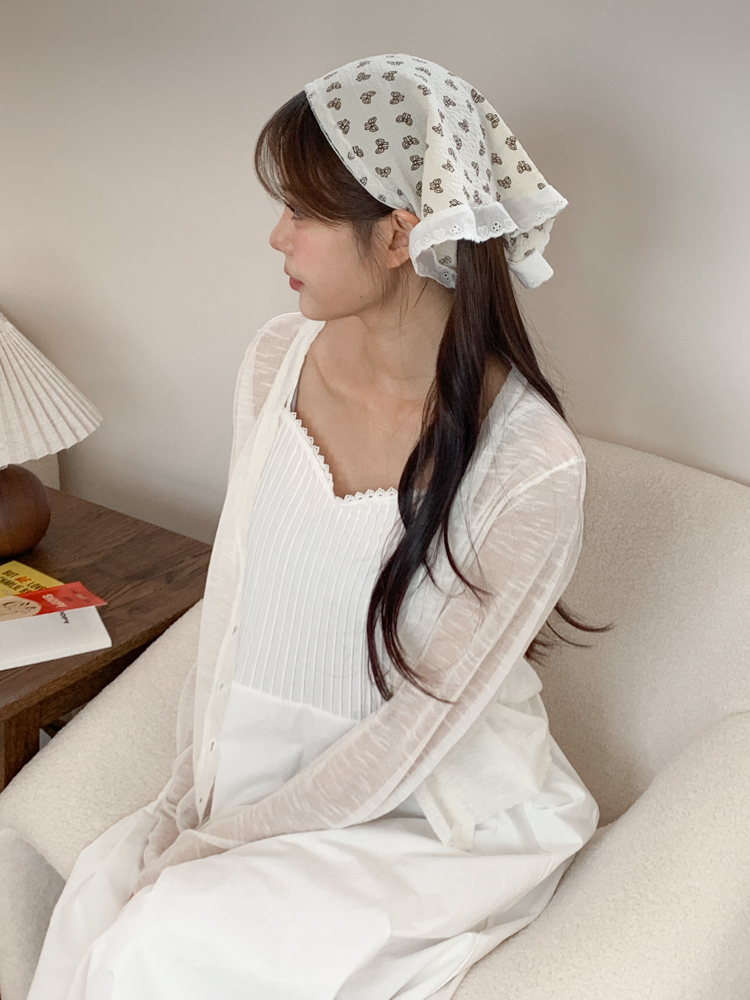 레일라 리본 패턴 레이스 헤어두건 2color 상세 이미지 26