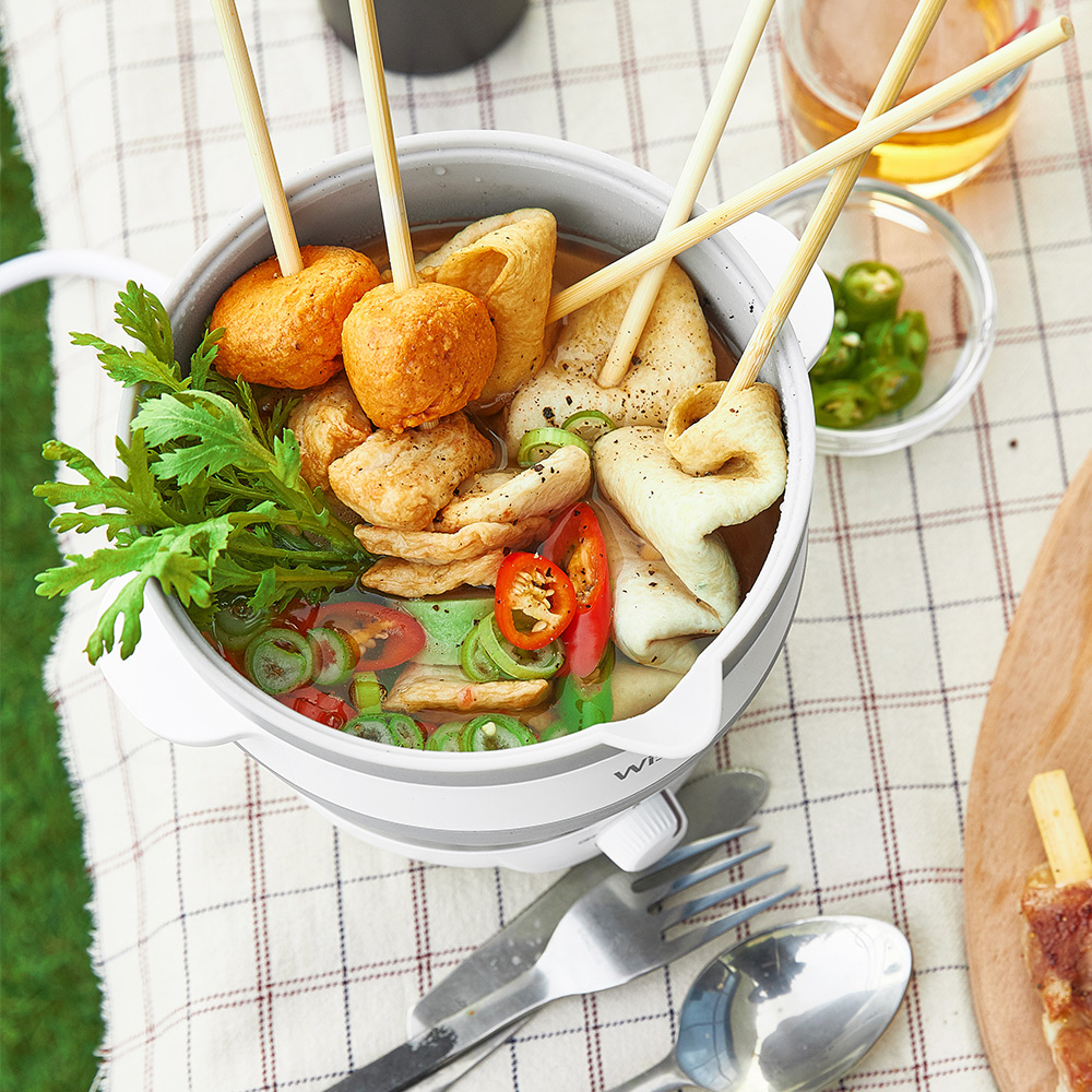 위즈웰 접이식 전기포트 냄비 캠핑 주전자 라면 햇반 멀티 해외 휴대용 여행용 WK3616