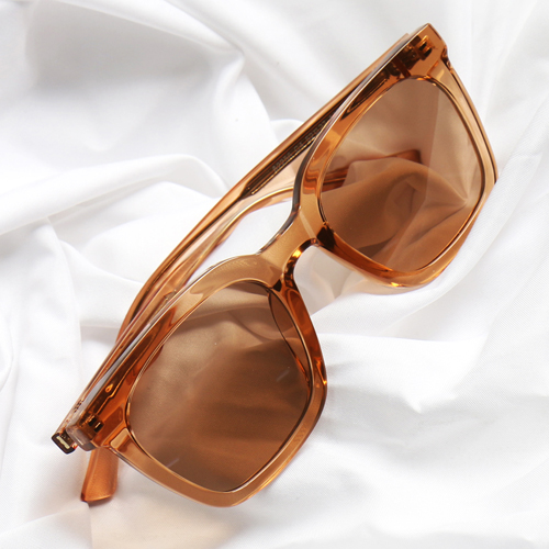 빅사이즈 대두 뿔테 투명 클리어 틴트 가벼운 자외선차단 선글라스 UV400