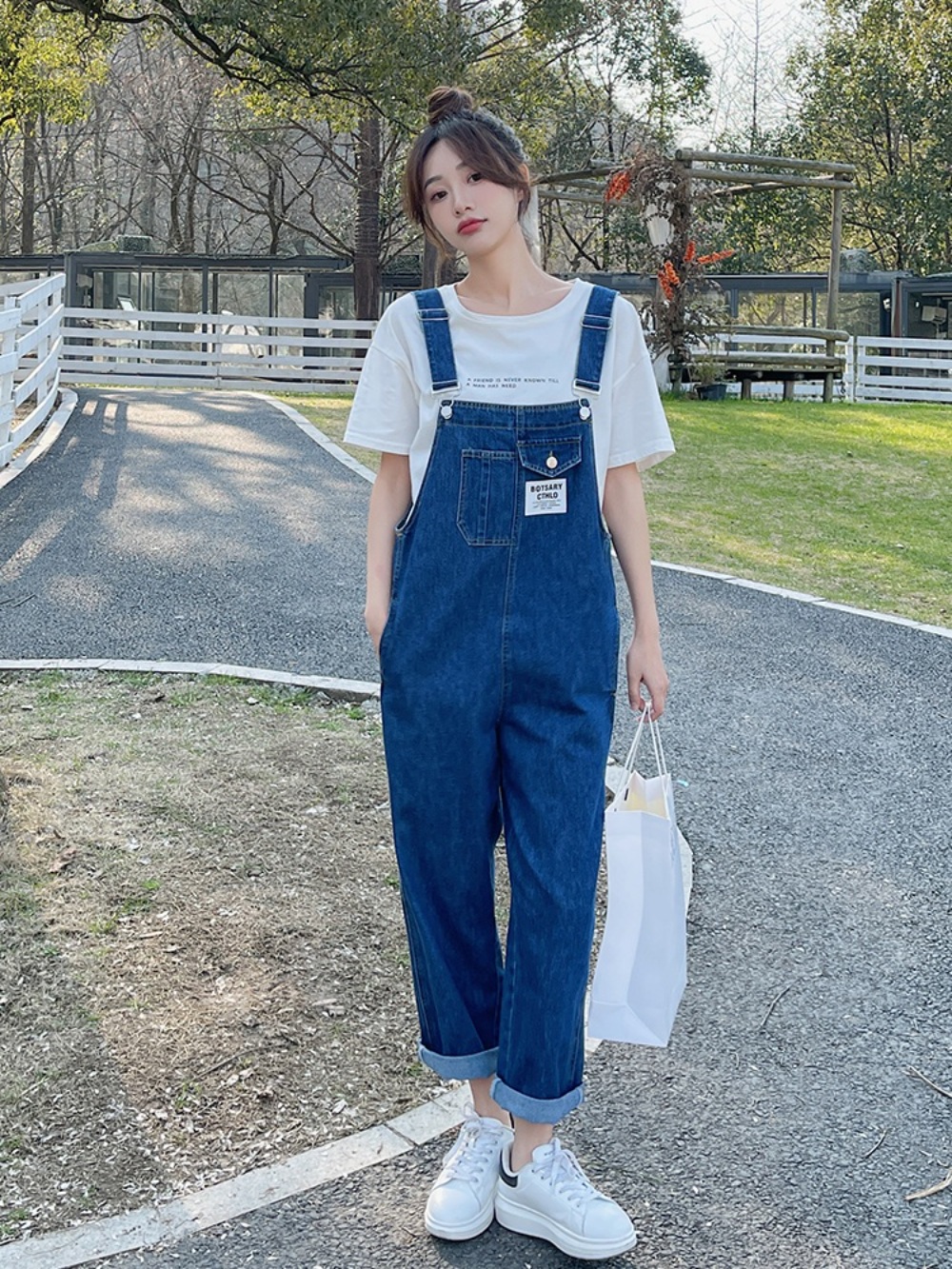 손예진 인스타그램 멜빵 바지 캐주얼 스트릿 - 상세 이미지 2