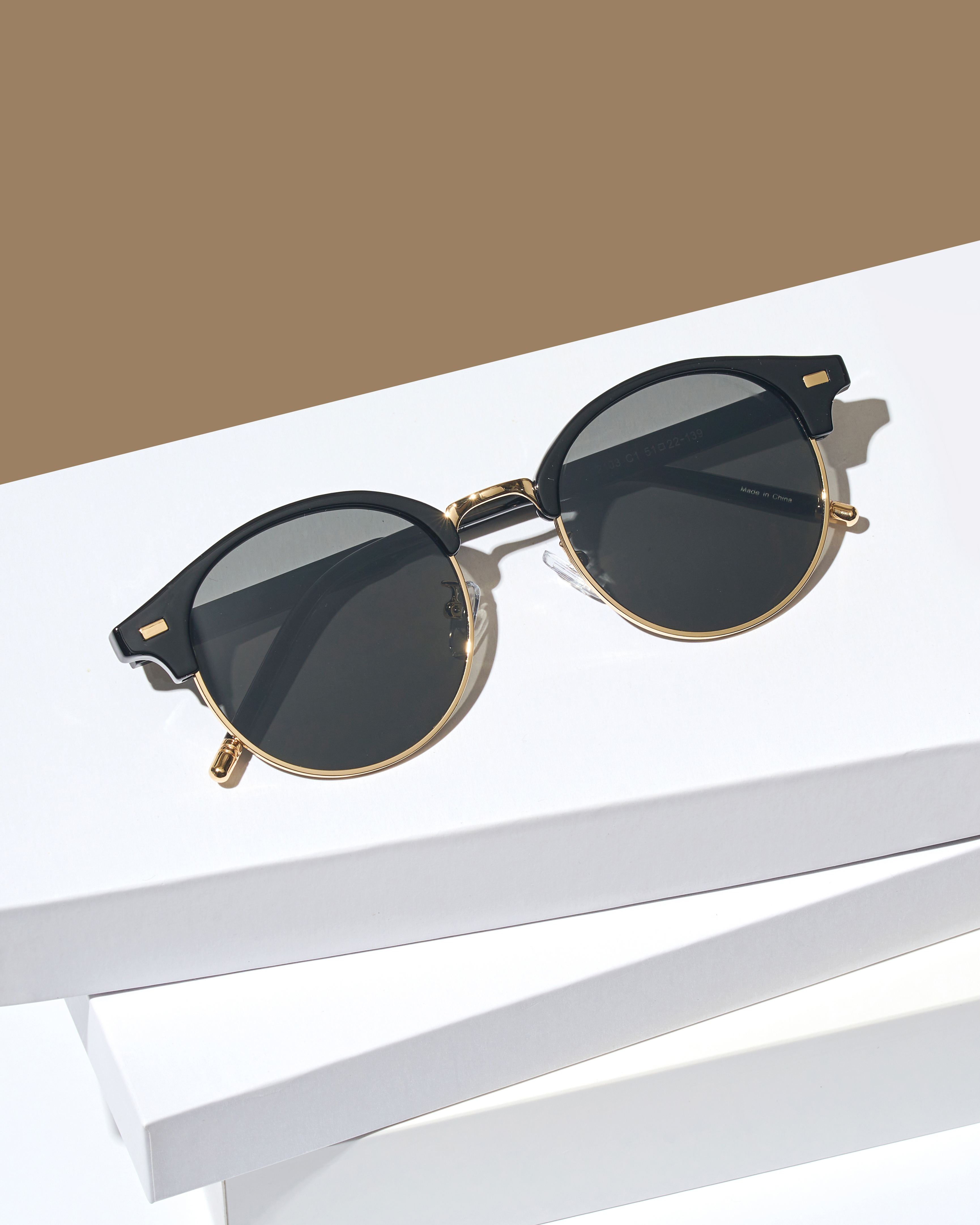 데일리 커플 가벼운 UV 시력보호 자외선 하금테 뿔테 선글라스