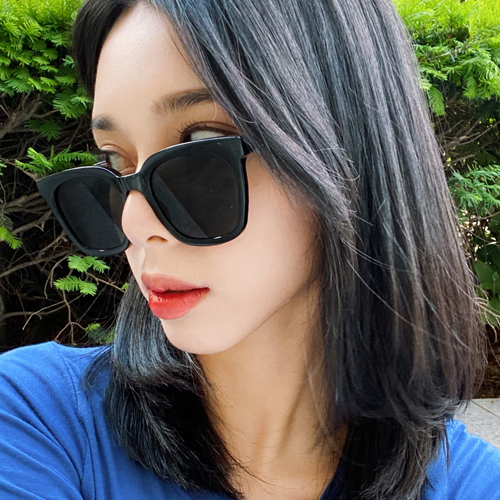 빅사이즈 대두 뿔테 투명 클리어 틴트 가벼운 자외선차단 선글라스 UV400