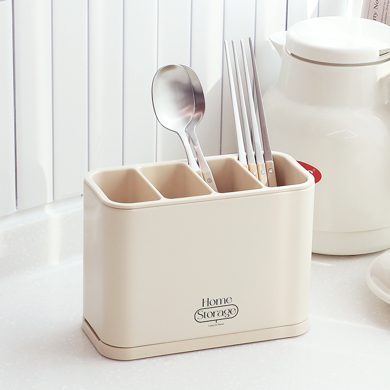 달팽이리빙 엘르 물빠짐 스텐 수저통(4구)