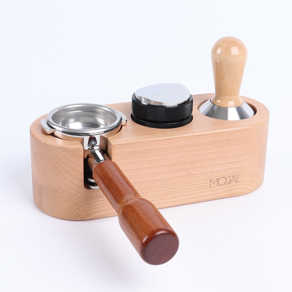 홈인홀 우드 탬핑스테이션 3구 51/54mm 포터필터 거치대 레벨링툴 홀더 - 상품 이미지