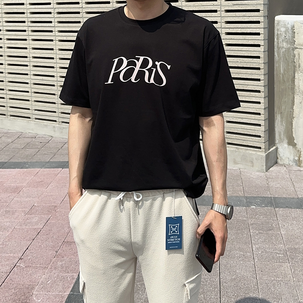 남자 오버핏 반팔티 나염 실켓 반팔티