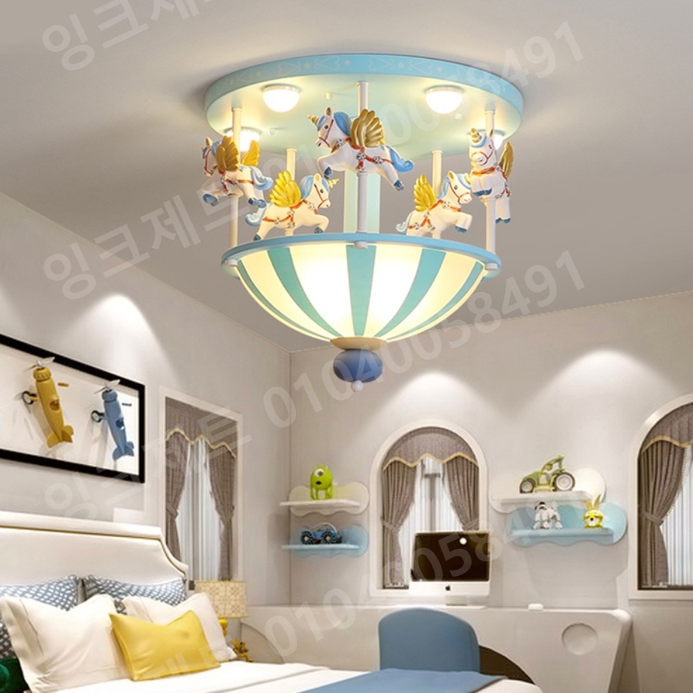 아이방전등 회전목마 LED 샹들리에 공주방 꾸미기 여자 - 상세 이미지 5