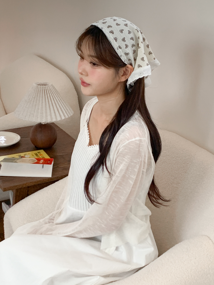 레일라 리본 패턴 레이스 헤어두건 2color 상세 이미지 27