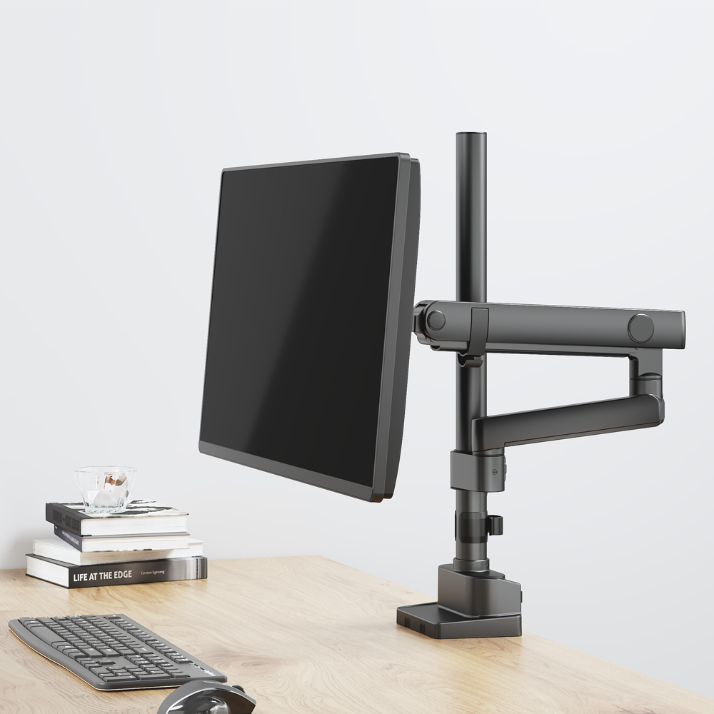 루나랩 모니터암 거치대 싱글 세로 수직 상하 스탠다드 폴 블랙