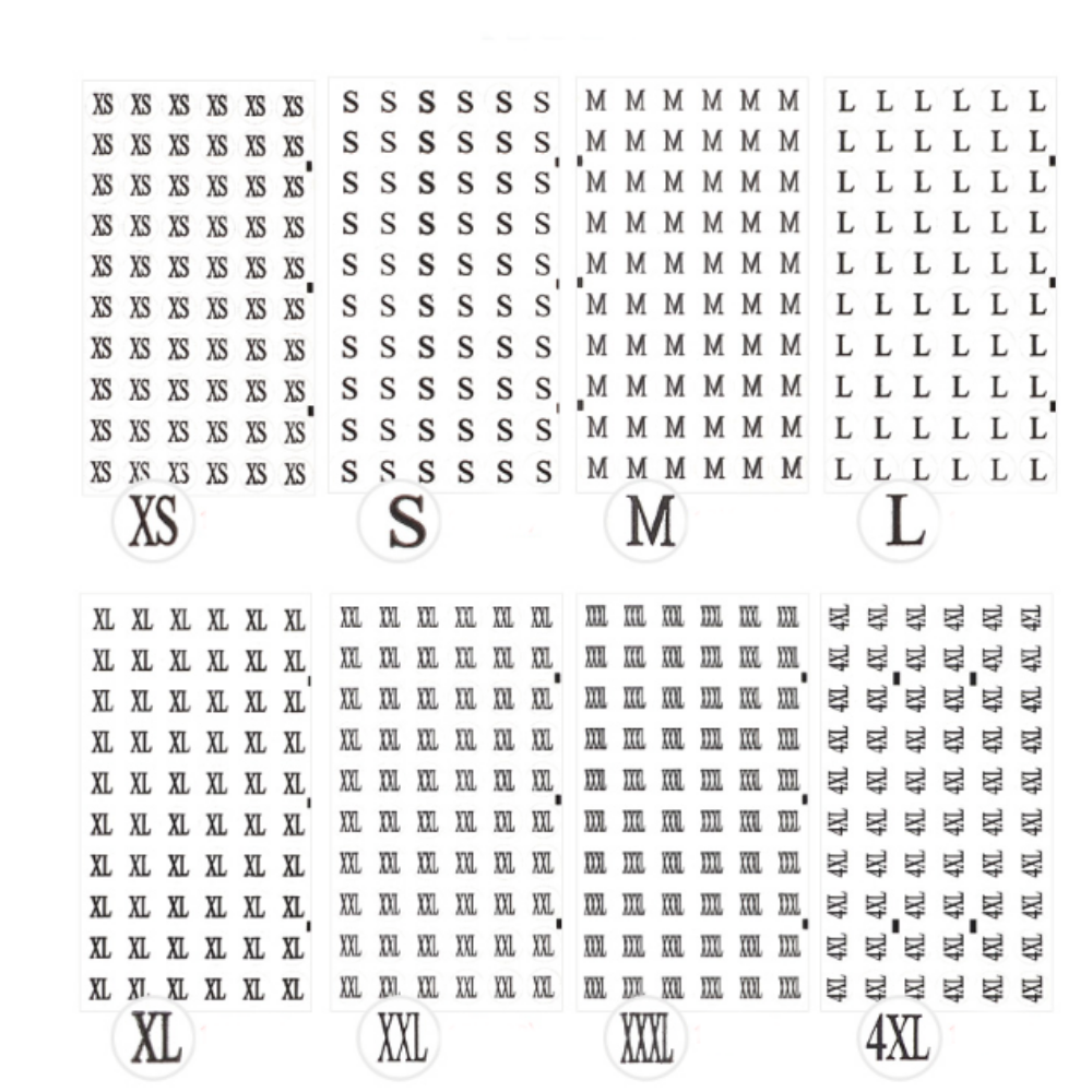 옷사이즈스티커 60P X X XX 의류사이즈표기부착스티커 XS - 메인 이미지