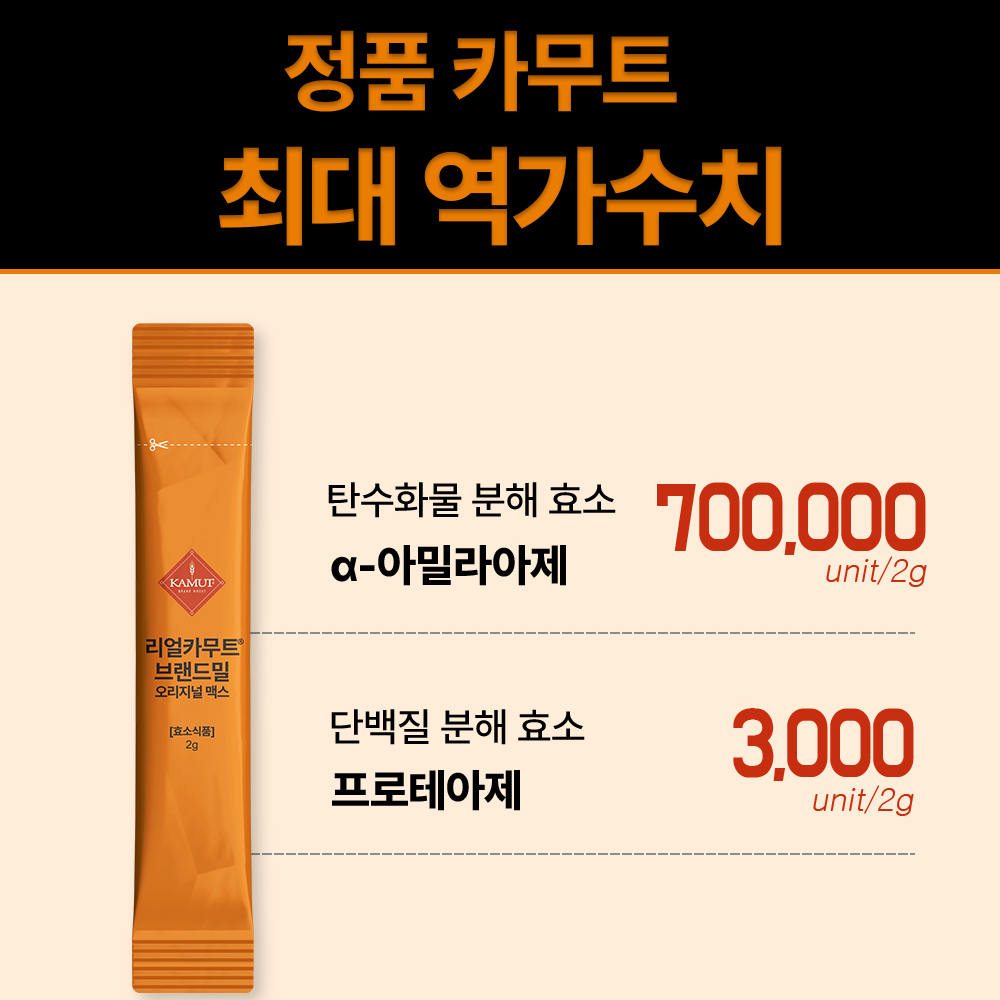 카무트효소 역가수치높은 카뮤트 곡물 발효효소 분말 가루 스틱 30포 x 2박스 - 상세 이미지 5