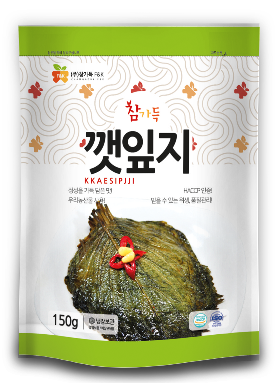 참가득 짜지 않고 향긋한 깻잎지 150g (파우치) - 메인 이미지