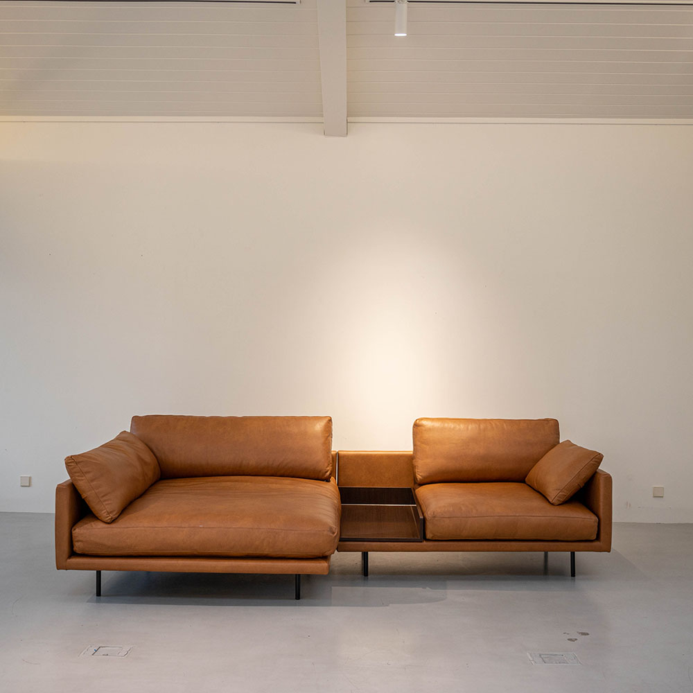 Ph21 이태리 내추럴 통가죽 천연면피 소가죽소파(전체가죽) 4인용 기본 B모듈