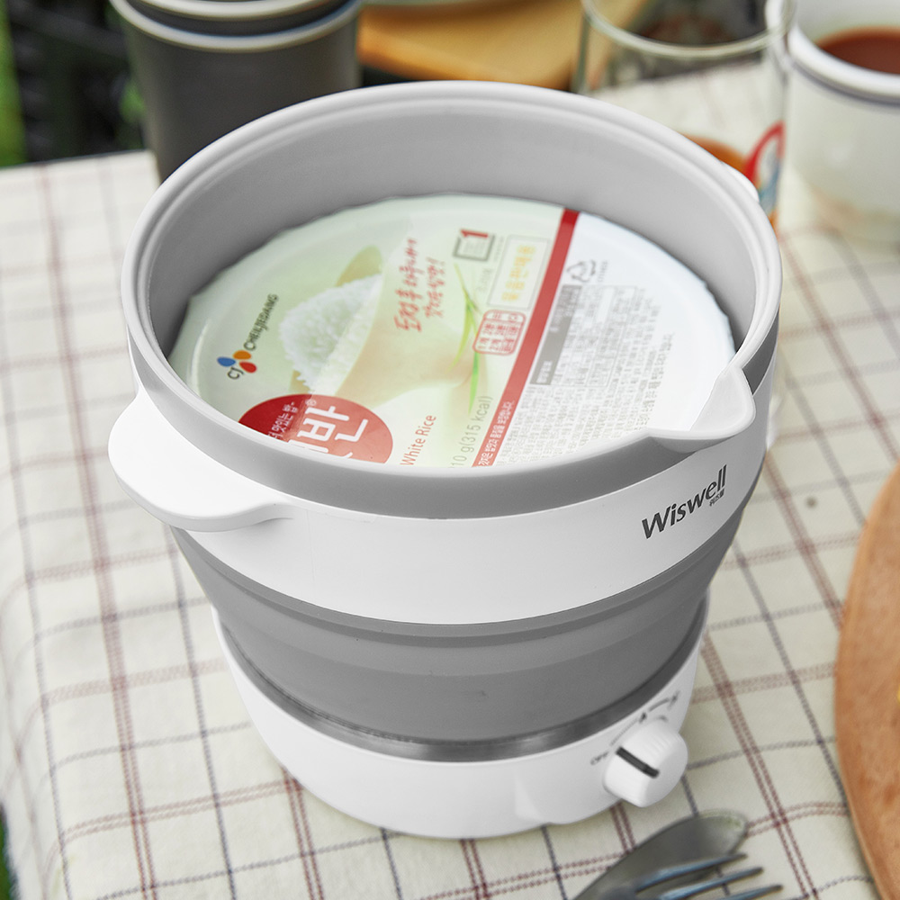 위즈웰 접이식 전기포트 냄비 캠핑 주전자 라면 햇반 멀티 해외 휴대용 여행용 WK3616