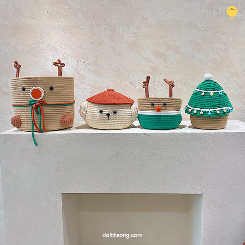 달떵 귀여운 크리스마스 트리A 패브릭 수납 바구니 바스켓 간식 아기방 소품 선물