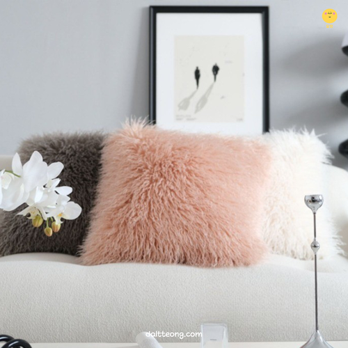 달떵 북유럽 고급 퍼 거실 쇼파 쿠션 커버 겨울 패브릭 벨벳 극세사 예쁜 인테리어