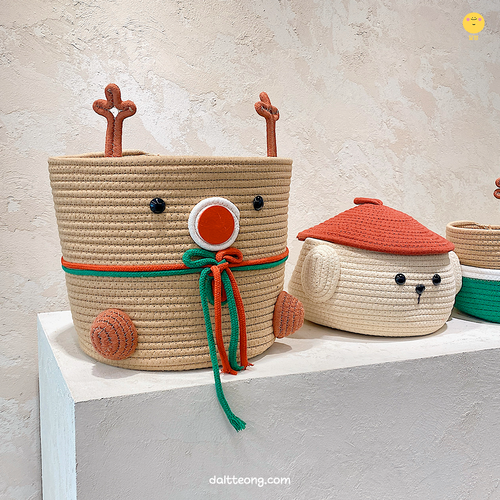 달떵 귀여운 크리스마스 트리A 패브릭 수납 바구니 바스켓 간식 아기방 소품 선물