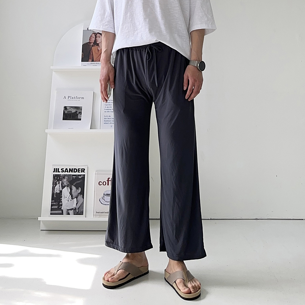 1+1 남자 바지 커플 와이드 아이스 팬츠 냉장고 바지 - 상품 이미지