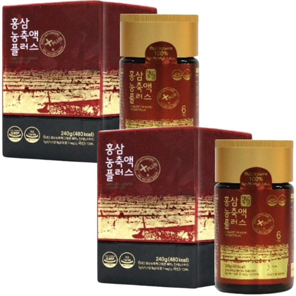 대동고려삼 6년근 홍삼정 홍삼 농축액 100% 240g 2병 국내산 진세노사이드 사포닌 - 상품 이미지