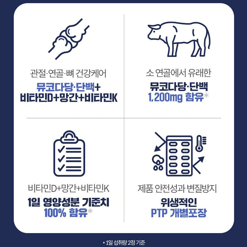 종근당 관절 연골 뮤코다당 단백 콘드로이친 1200 소연골 유래 콘드라이친 건강기능식품 - 상세 이미지 3