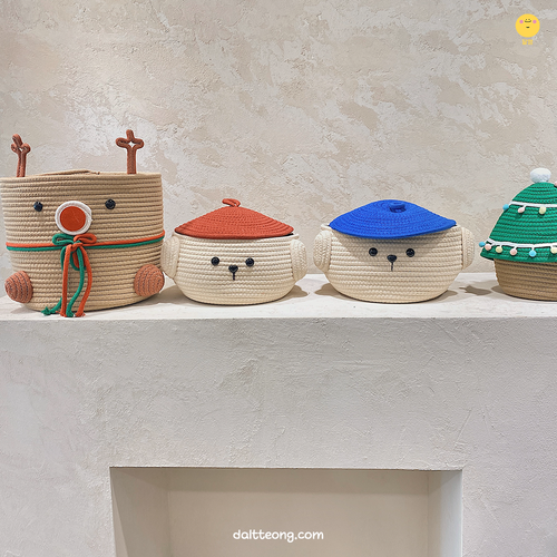 달떵 귀여운 크리스마스 트리A 패브릭 수납 바구니 바스켓 간식 아기방 소품 선물