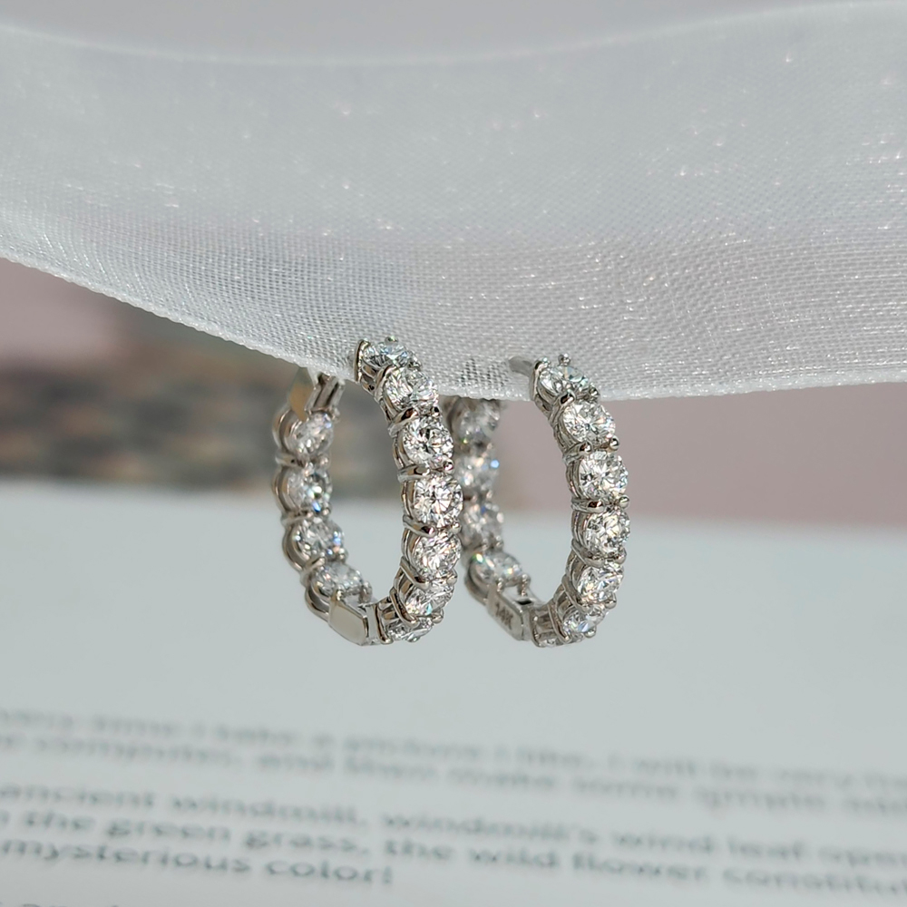 랩그로운 다이아몬드 2.5mm 이터니티 원터치 다이아 링귀걸이 이미지