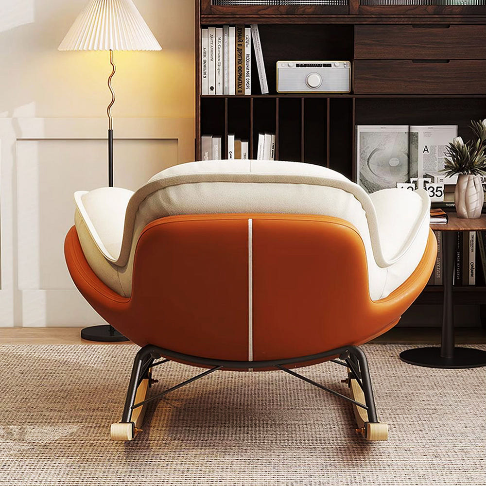 1인용 흔들 의자 거실 스윙 체어 안락 쇼파 오렌지화이트