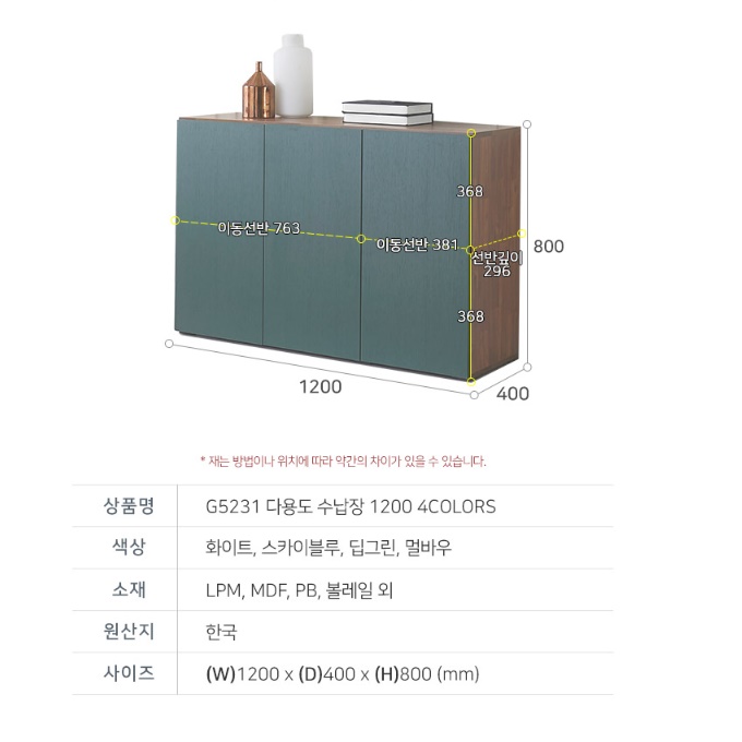 키 작은 이불장 낮은 이불장 하이그로시 장농 작은 이불장 1200 - 상세 이미지 4