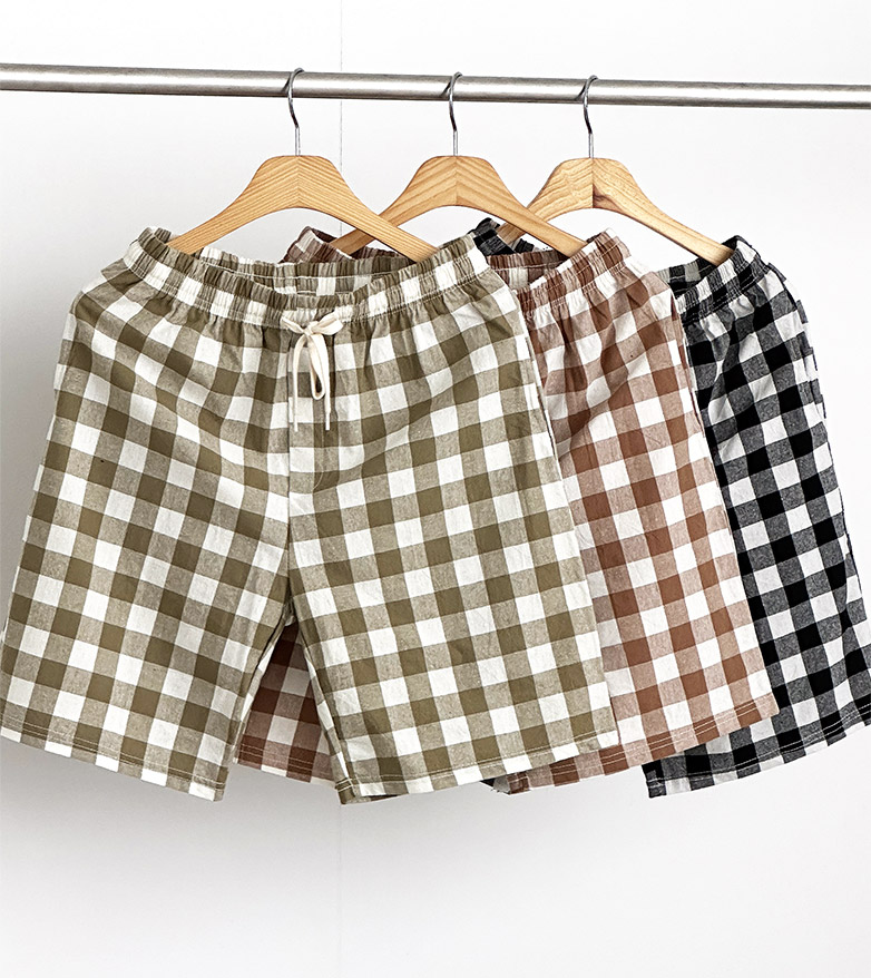 남자 히든 고방체크 5부 밴딩 반바지 - 상세 이미지 4