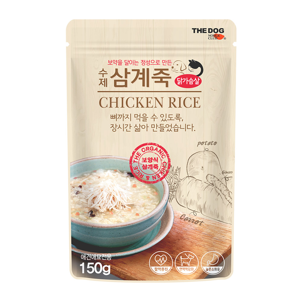 더독 강아지 건강 수제 보양식 삼계죽, 150g, 1개 - 상품 이미지
