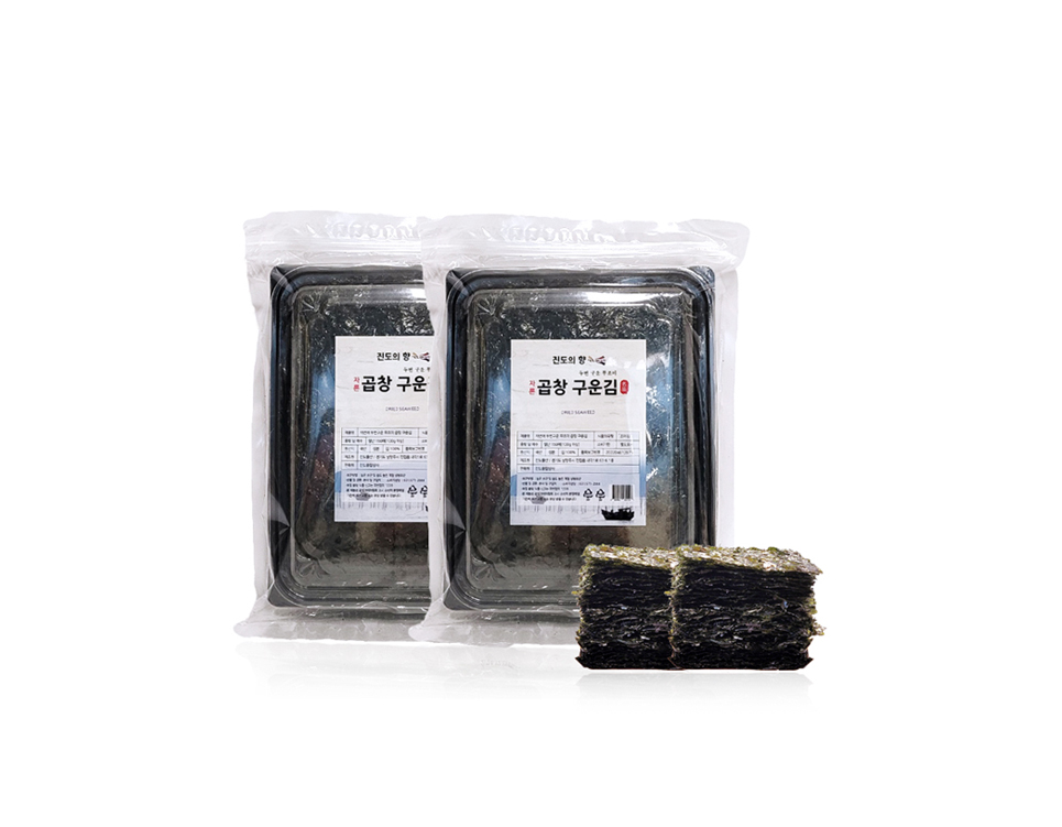 먹기 편한 두번 구운 자른곱창김 150매 밥위킴 무조미김