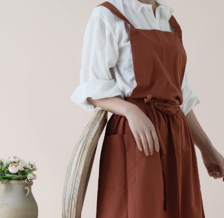 데일리 코튼 원피스 앞치마 어린이집 카페 클래스 주방 앞치마 에이프런