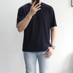 남자 와플 스판 무지 반팔 티셔츠 착용 후기 | 사이즈/핏 총정리 - 상품 이미지 4