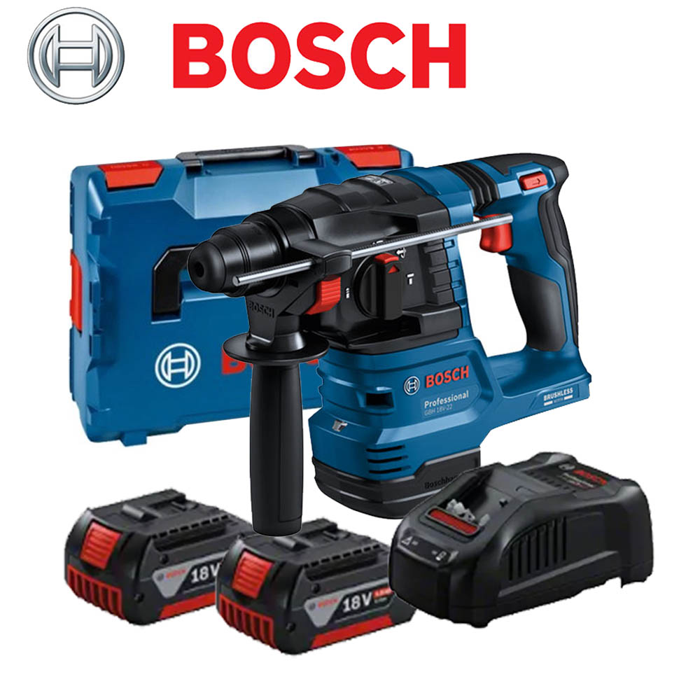보쉬 18V 무선 전동 충전 해머드릴 세트 GBH18V-22 (5.0Ah) 배터리 2개
